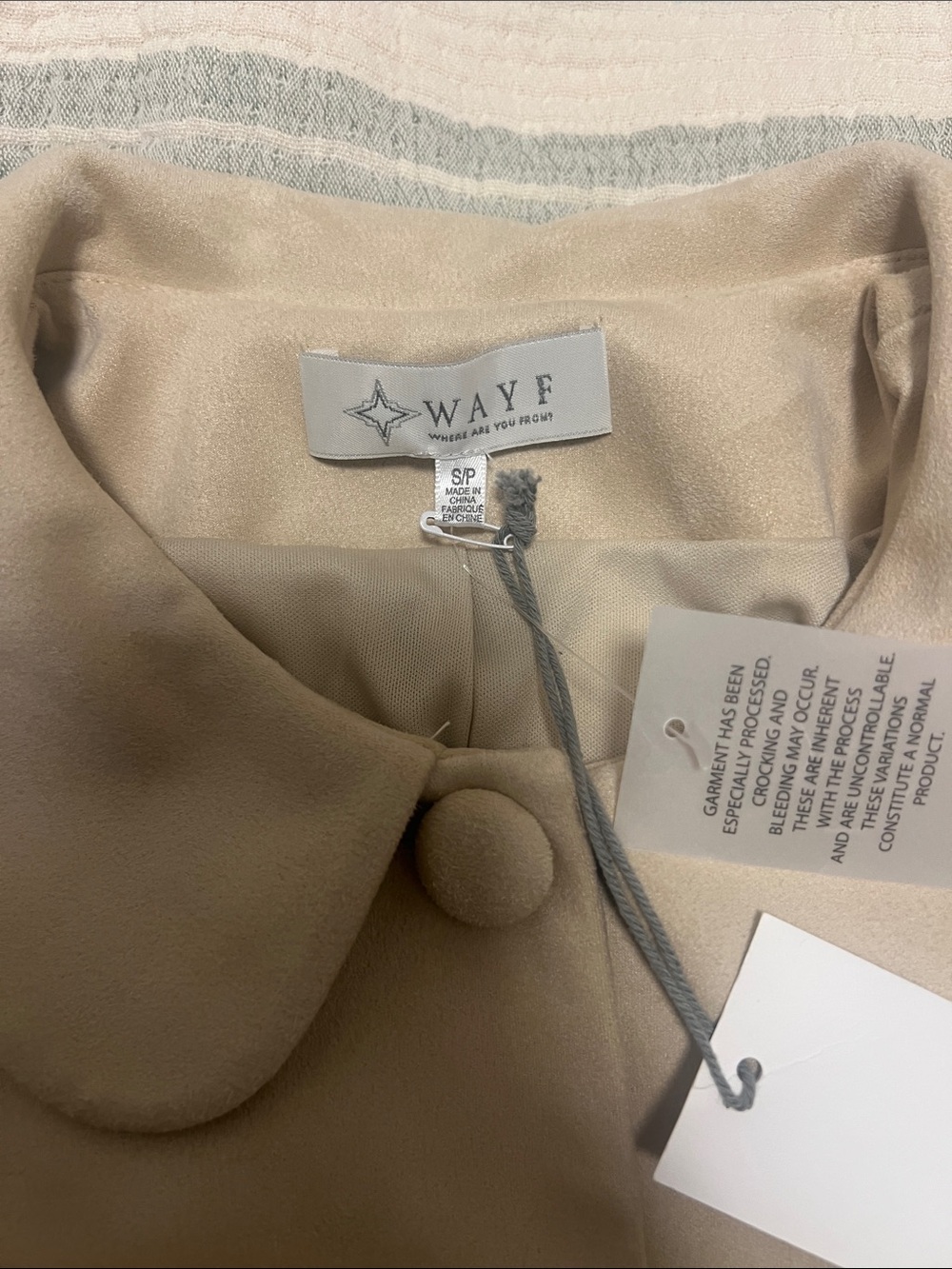 Wayf Cream Rounded Collar Button Jacket - Picture 3 of 6
